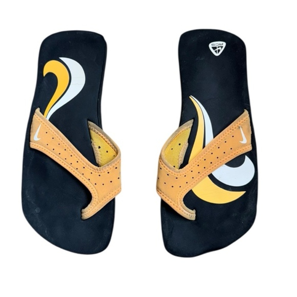 Nike ACG foam lightweight comfy sandals in black‎ and orange size 7